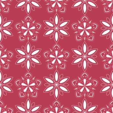 Çiçek seamless modeli. Arka plan duvar kağıtları, Tekstil ve kumaş kırmızı boyalı