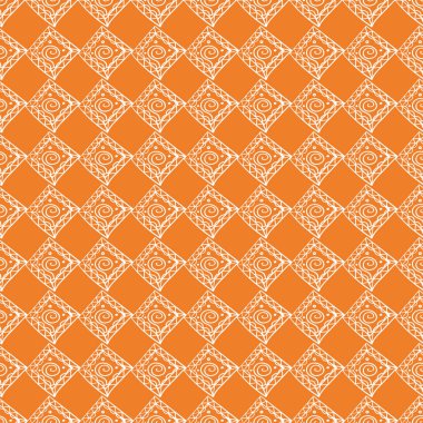 Turuncu geometrik süsleme. Web, Tekstil ve duvar kağıtları için seamless modeli