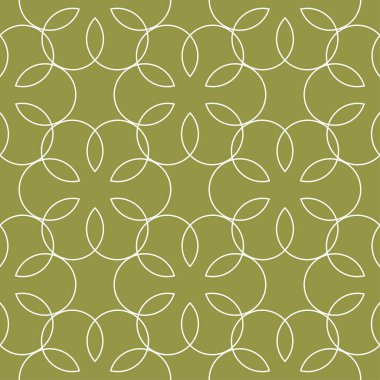 Zeytin yeşili ve beyaz geometrik yazdır. Web, Tekstil ve duvar kağıtları için seamless modeli