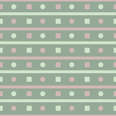 Geometrik seamless modeli. Zeytin yeşili arka plan duvar kağıtları, Tekstil ve kumaş için soluk pembe elemanları ile