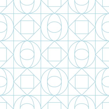 Beyaz ve mavi geometrik yazdırın. Web, Tekstil ve duvar kağıtları için seamless modeli