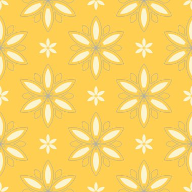Sarı çiçek seamless modeli. Arka plan duvar kağıtları, Tekstil ve kumaş için çiçek tasarımları ile
