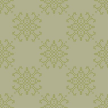 Zeytin yeşili çiçek süs tasarım. Tekstil ve duvar kağıtları için seamless modeli