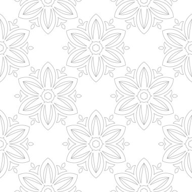 Beyaz ışık gri çiçek süsleme. Tekstil ve duvar kağıtları için seamless modeli