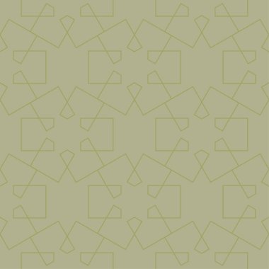 Zeytin yeşili geometrik süsleme. Web, Tekstil ve duvar kağıtları için seamless modeli