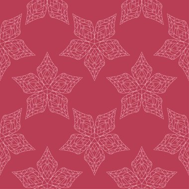 Kırmızı çiçek süsleme. Tekstil ve duvar kağıtları için seamless modeli