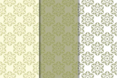 Zeytin yeşili kümesi çiçek süsler. Tekstil ve duvar kağıtları için dikişsiz desen