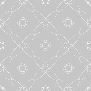 Gri ve beyaz geometrik süsleme. Web, Tekstil ve duvar kağıtları için seamless modeli