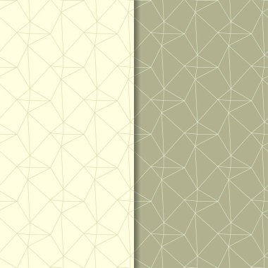 Zeytin yeşili geometrik süsler. Web, Tekstil ve duvar kağıtları için dikişsiz desen seti