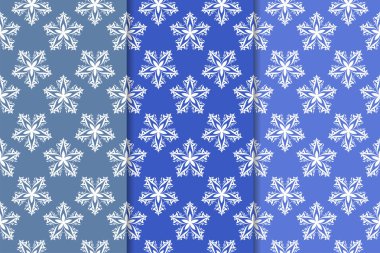 Mavi çiçekli süsler. Duvar kağıtları ve kumaşlar için dikey Dikişsiz desen seti