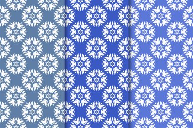 Çiçek süsler kümesi. Mavi dikey Dikişsiz desen. Duvar kağıdı arka plan