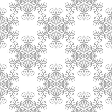 Beyaz arka plan üzerine açık gri çiçek öğe. Tekstil ve duvar kağıtları için seamless modeli