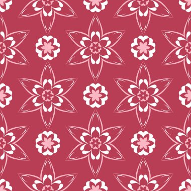 Çiçek seamless modeli. Arka plan duvar kağıtları, Tekstil ve kumaş kırmızı boyalı
