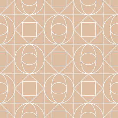 Bej ve beyaz geometrik yazdırın. Web, Tekstil ve duvar kağıtları için seamless modeli