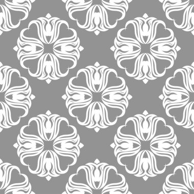 Çiçek arka plan gri seamless modeli ile. Duvar kağıtları ve tekstil tasarım