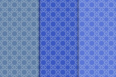 Web, Tekstil ve duvar kağıtları için dikey Dikişsiz desen mavi geometrik dizi