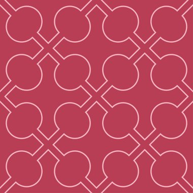 Kırmızı ve soluk pembe geometrik süsleme. Web, Tekstil ve duvar kağıtları için seamless modeli