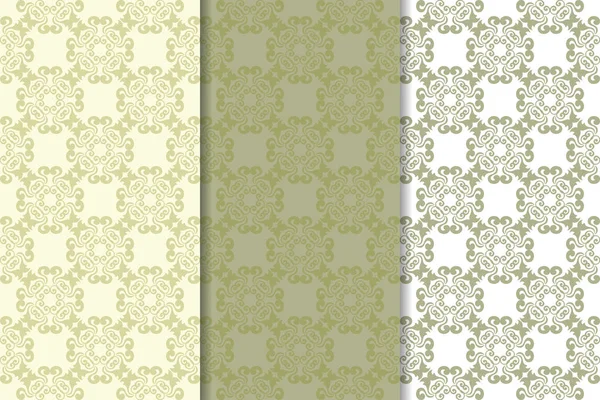 Zeytin yeşili çiçek sorunsuz süsler. Tekstil ve duvar kağıtları için dikey desenleri