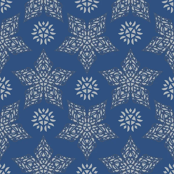 Fundo Sem Costura Floral Azul Padrão Design Com Elementos Flores — Vetor de Stock