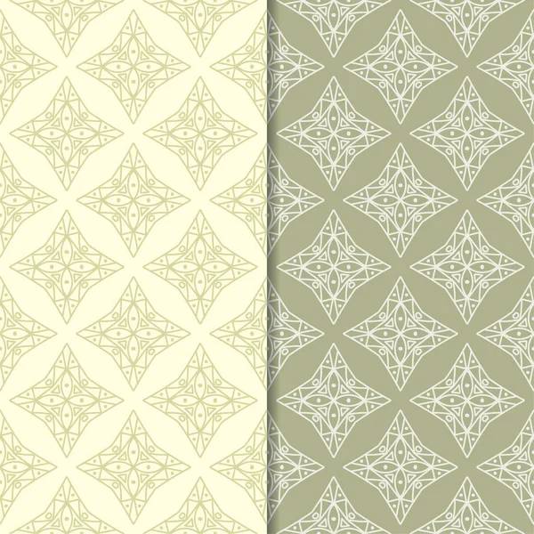 Zeytin yeşili geometrik süsler. Web, Tekstil ve duvar kağıtları için dikişsiz desen seti