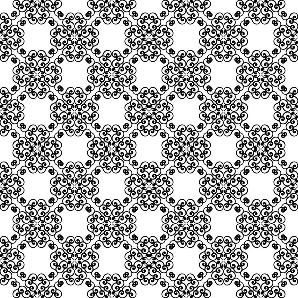 Zwart Wit Monochroom Bloemen Sieraad Naadloze Patroon Voor Textiel Wallpapers — Stockvector
