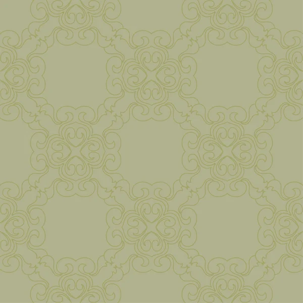Olivgrüner Blumenschmuck Nahtloses Muster Für Textilien Und Tapeten — Stockvektor