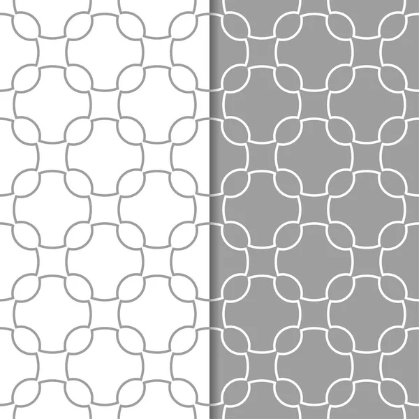 Gri ve beyaz geometrik süsler. Web, Tekstil ve duvar kağıtları için dikişsiz desen seti