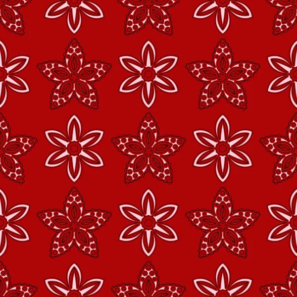 Çiçek sorunsuz arka plan. Kırmızı siyah ve beyaz çiçek deseni. Duvar kağıtları ve tekstil tasarımı için