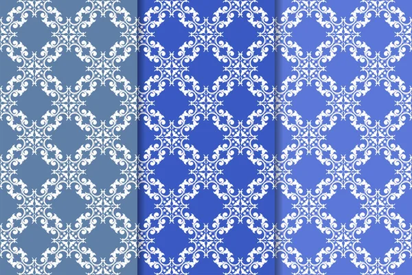 Çiçek süsler kümesi. Mavi dikey Dikişsiz desen. Duvar kağıdı arka plan