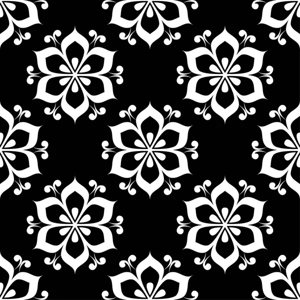 Çiçek siyah beyaz tek renkli seamless modeli. Çiçeğe öğeleri için duvar kağıdı arka plan.