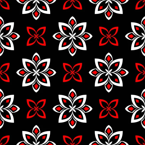 Siyah kırmızı ve beyaz çiçek öğeleri. Sorunsuz arka plan duvar kağıtları için