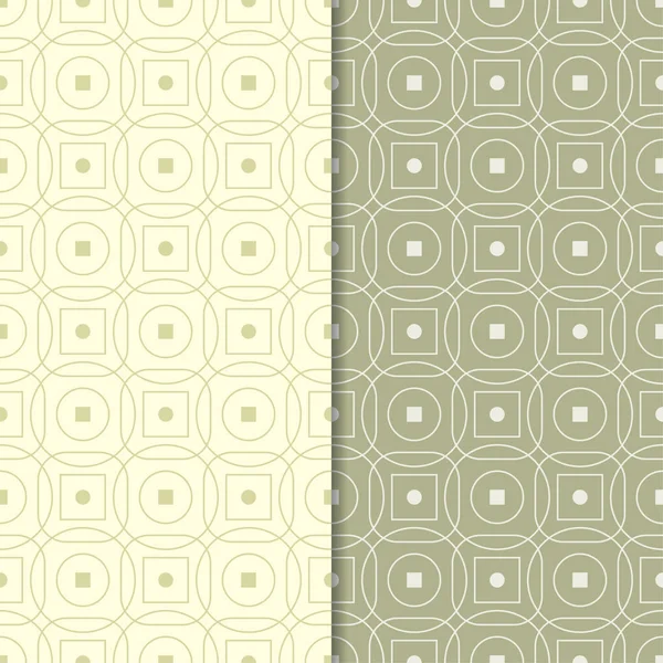 Zeytin yeşili geometrik süsler. Web, Tekstil ve duvar kağıtları için dikişsiz desen seti