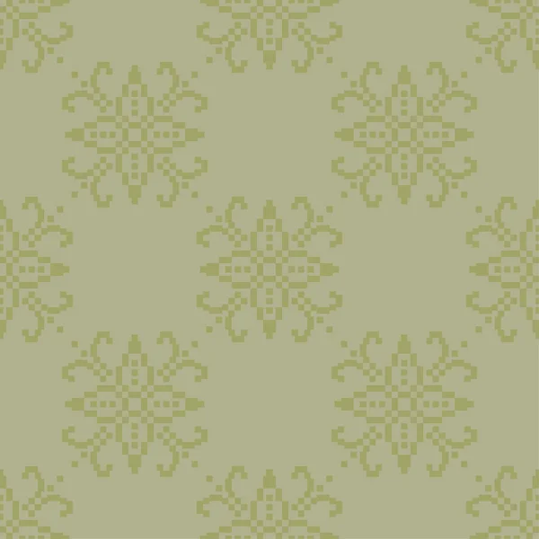 Оливково Зелений Квітковий Декоративний Дизайн Безшовний Візерунок Текстилю Шпалер — стоковий вектор