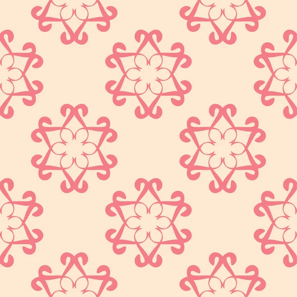 Bej renkli arka plan üzerinde kırmızı çiçekli süs. Tekstil ve duvar kağıtları için seamless modeli