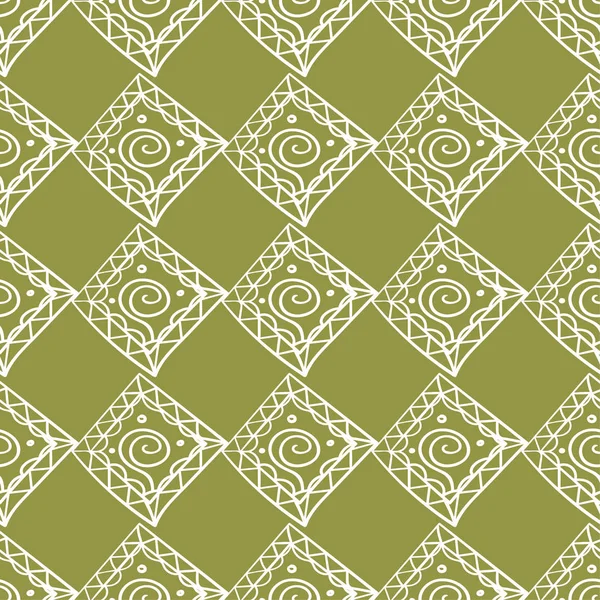 Zeytin Yeşili Beyaz Geometrik Süsleme Web Tekstil Duvar Kağıtları Için — Stok Vektör