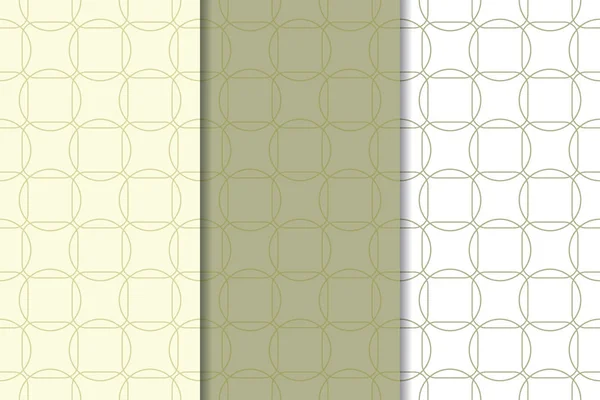 Patrones Geométricos Verticales Color Verde Oliva Blanco Sin Costuras Para — Vector de stock