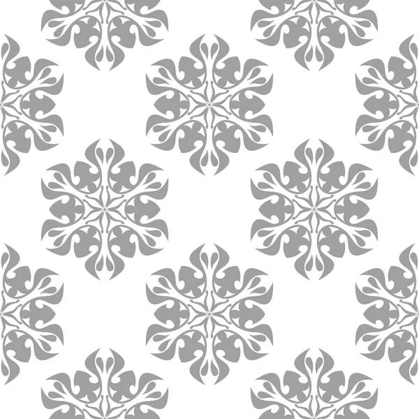 Beyaz ve gri çiçek süsleme. Tekstil ve duvar kağıtları için seamless modeli