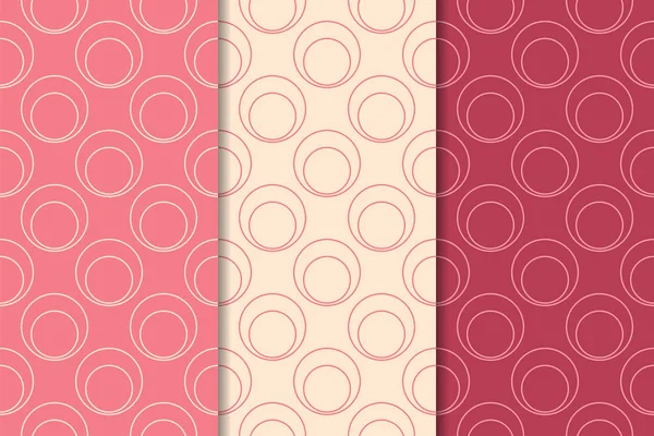 Kiraz kırmızısı geometrik süsler. Web, Tekstil ve duvar kağıtları için dikey Dikişsiz desen seti