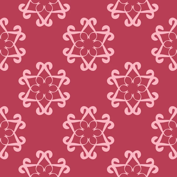 Kırmızı zemin üzerine çiçek süsleme. Tekstil ve duvar kağıtları için seamless modeli