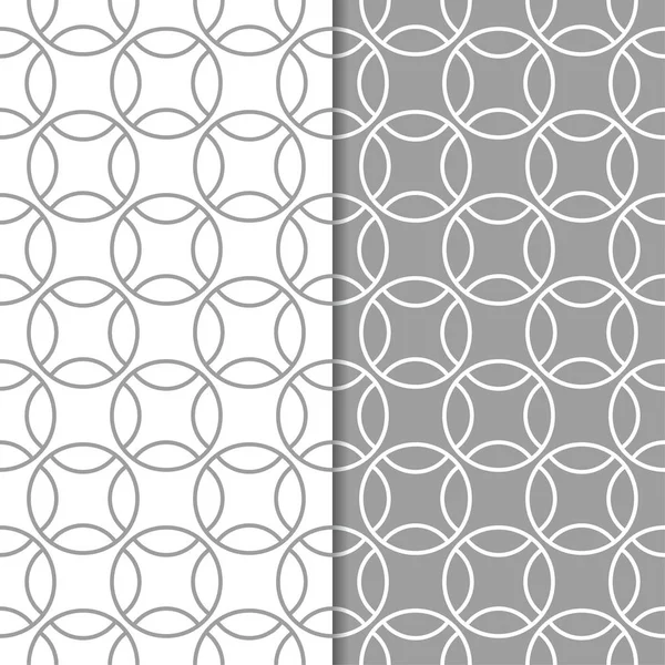 Gri ve beyaz geometrik süsler. Web, Tekstil ve duvar kağıtları için dikişsiz desen seti