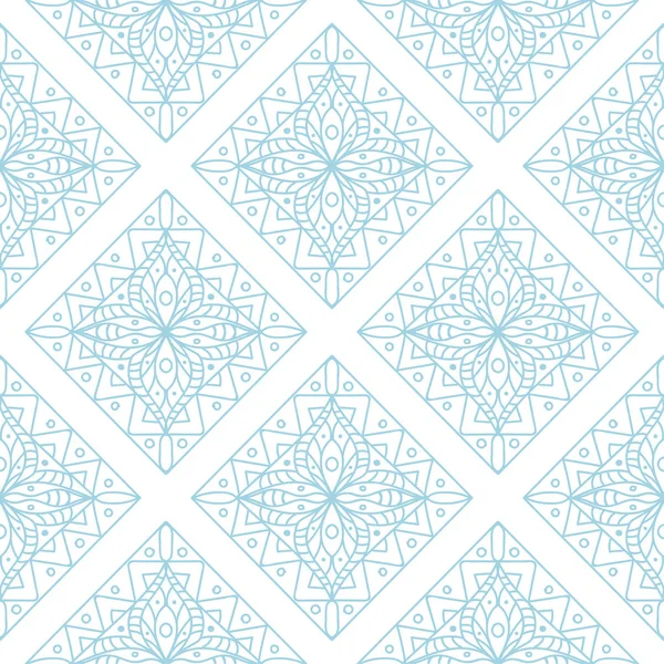 Fehér Kék Geometriai Dísze Varrat Nélküli Mintát Web Textil Háttérképek — Stock Vector