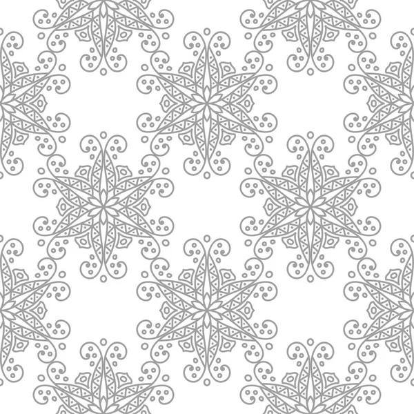 Licht Grijze Floral Element Witte Achtergrond Naadloze Patroon Voor Textiel — Stockvector