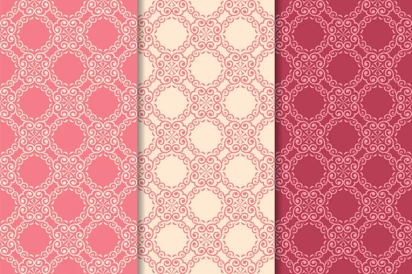 Kiraz kırmızı çiçek desenleri kümesi. Dikey Dikişsiz desen. Duvar kağıdı arka plan