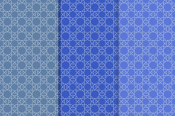 Web, Tekstil ve duvar kağıtları için dikey Dikişsiz desen mavi geometrik dizi