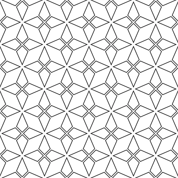 Geometrisches Ornament Schwarz Auf Weiß Nahtloses Muster Für Web Textilien — Stockvektor