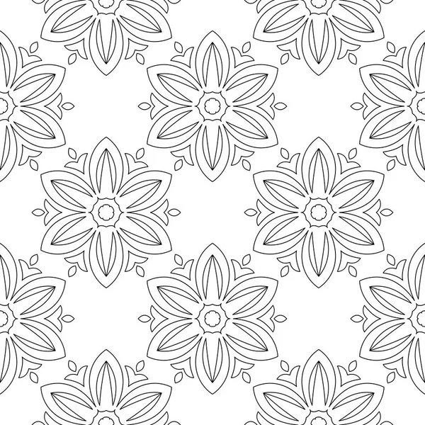 Beyaz arka planda siyah çiçekler. Tekstil ve duvar kağıtları için seamless modeli