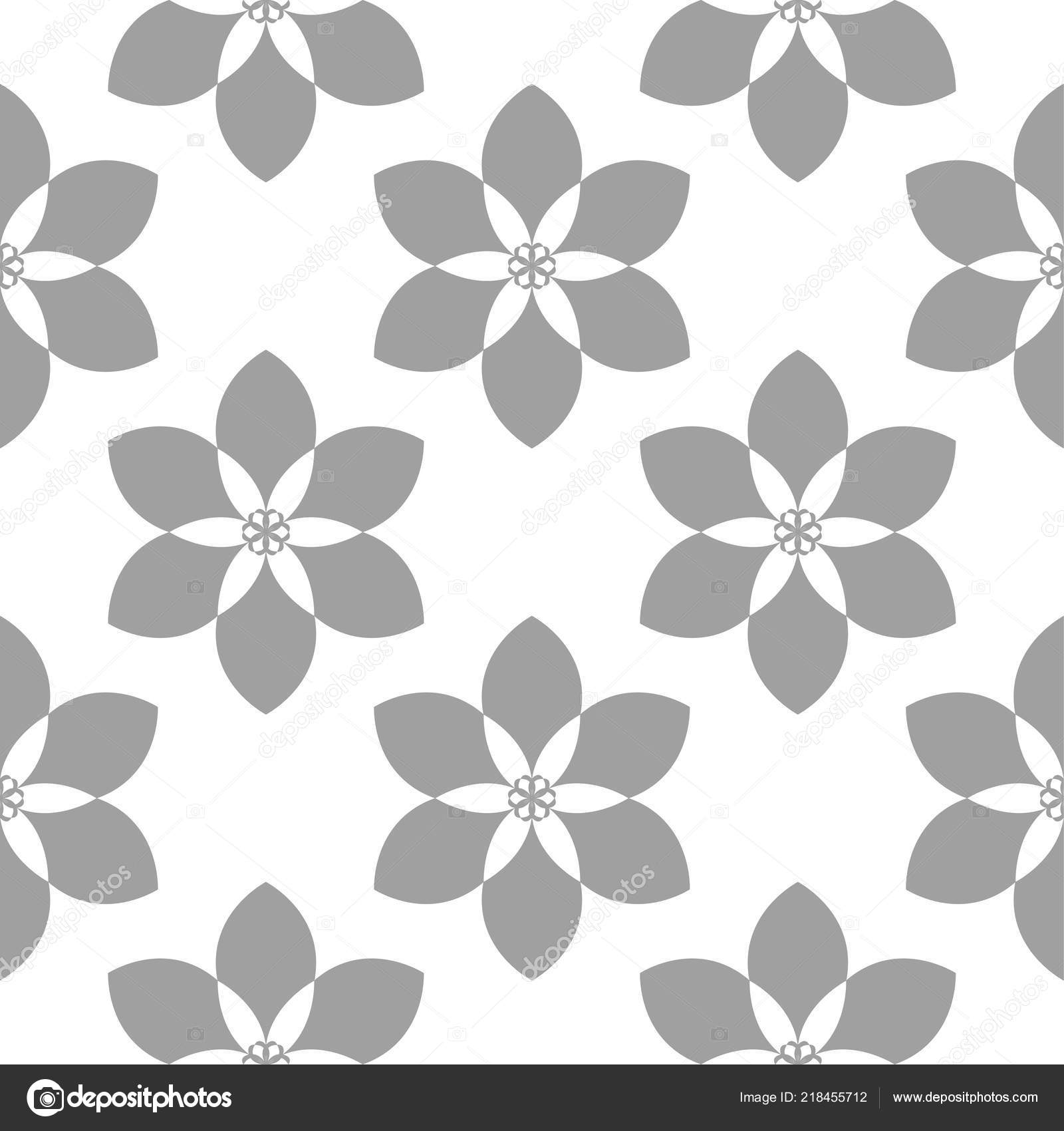 白い背景の光灰色の花の飾り テキスタイルや壁紙のためのシームレスなパターン ストックベクター C Crumsig