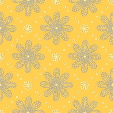 Sarı çiçek seamless modeli. Arka plan duvar kağıtları, Tekstil ve kumaş için çiçek tasarımları ile