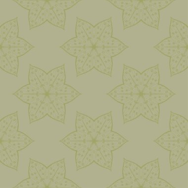 Zeytin yeşili ve gri çiçek süsleme. Tekstil ve duvar kağıtları için seamless modeli