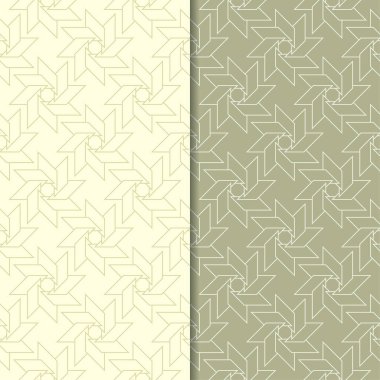 Geometrik süsler kümesi. Zeytin yeşili Dikişsiz desen web, Tekstil ve duvar kağıtları için
